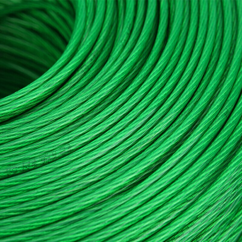328ft Green PVC Coated Flexible Wire Rope Cable Stainless Steel for Clothesline