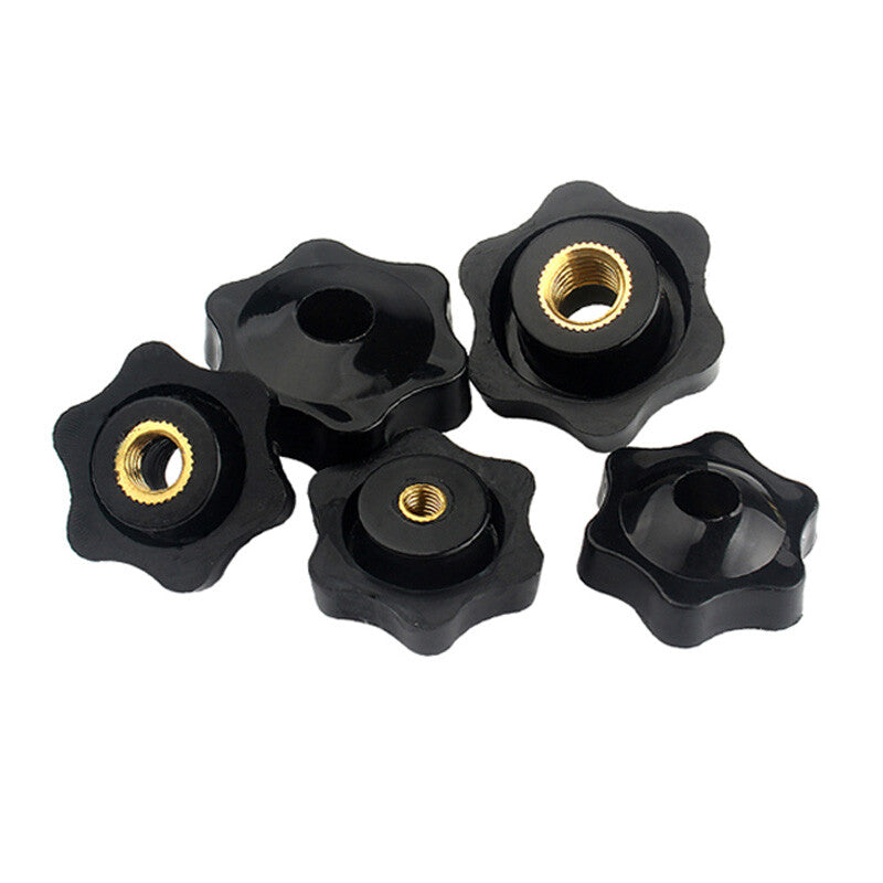 Thumb Screw Bolts Female Thread Black Round Fluted Clamping Knob M4 to M12