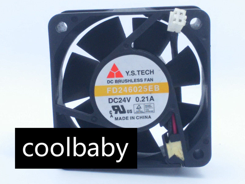2pcs Y.S.TECH FD246025EB 6025 60mm DC 24V 0.21A power inverter axial cooling fan