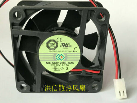 MAGIC MGA6012HS-A25 DC12V 0.17A 6025 mute 2-wire cooling fan
