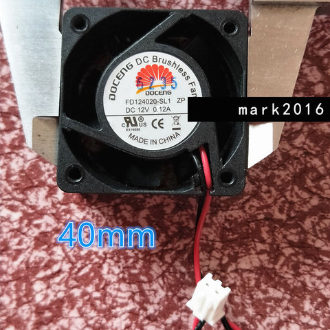 1pcs FD124020-SL1 DC12V 0.12A switch chassis cooling fan 40*40*20mm 2 wires