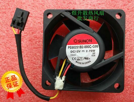 SUNON PE60251B2-000C-G99 DC 12V 2.79W 60*25MM (3 Wire) Cooling Fan