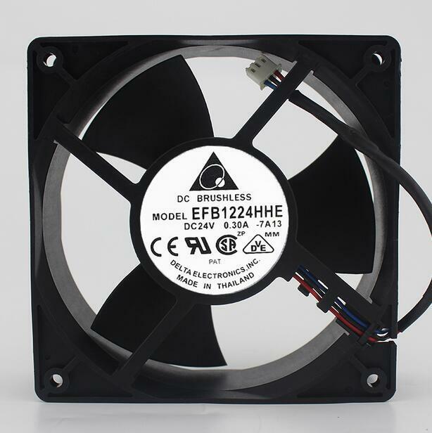 Delta 12038 12CM EFB1224HHE DC 24V 0.30A 3-line Double Ball Cooling Fan Inverter