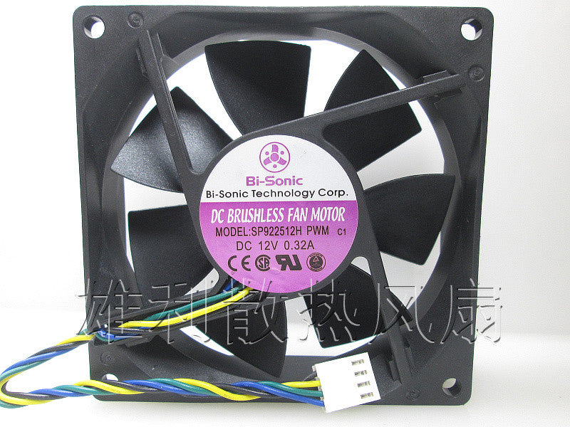 BI-SONIC SP922512H 12V 0.32A 92x92x25mm 4pin PWM Cooling Fan