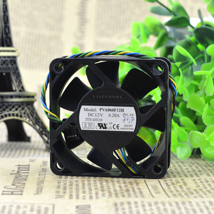 2pcs Foxconn PVA060F12H fan 12V 0.20A 4pin PWM 6020