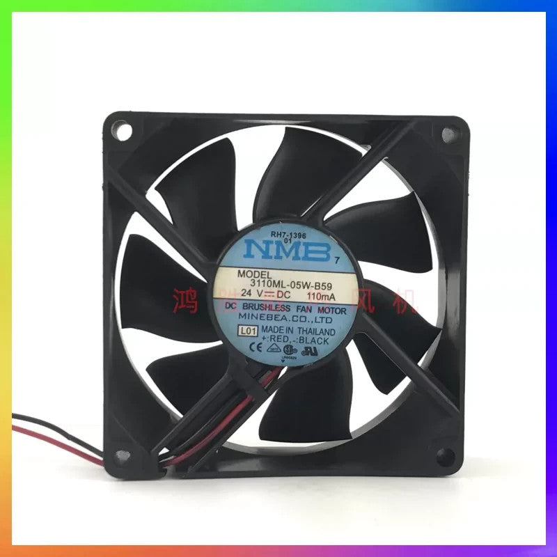 1PCS NMB 3110ML-05W-B59 24VDC 110mA 8025 8CM 2-wire inverter cooling fan