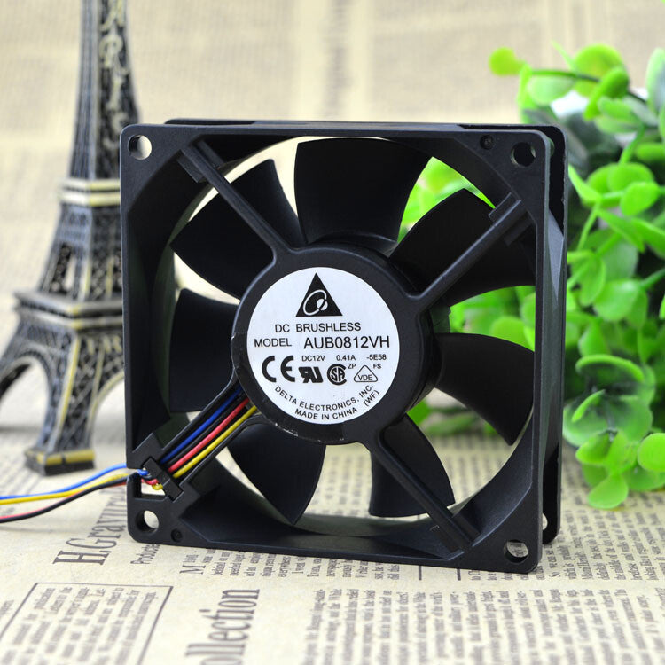 Delta AUB0812VH 80*80*25mm 12V 0.41A 4-pin pwm Cooling Fan