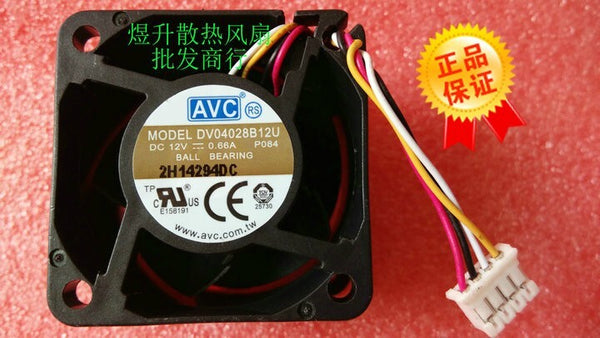 1 PCS AVC Fan DV04028B12U P084 DC12V 0.66A 4028 4 cm 4-pin server cooling fan