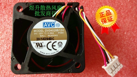 1 PCS AVC Fan DV04028B12U P084 DC12V 0.66A 4028 4 cm 4-pin server cooling fan