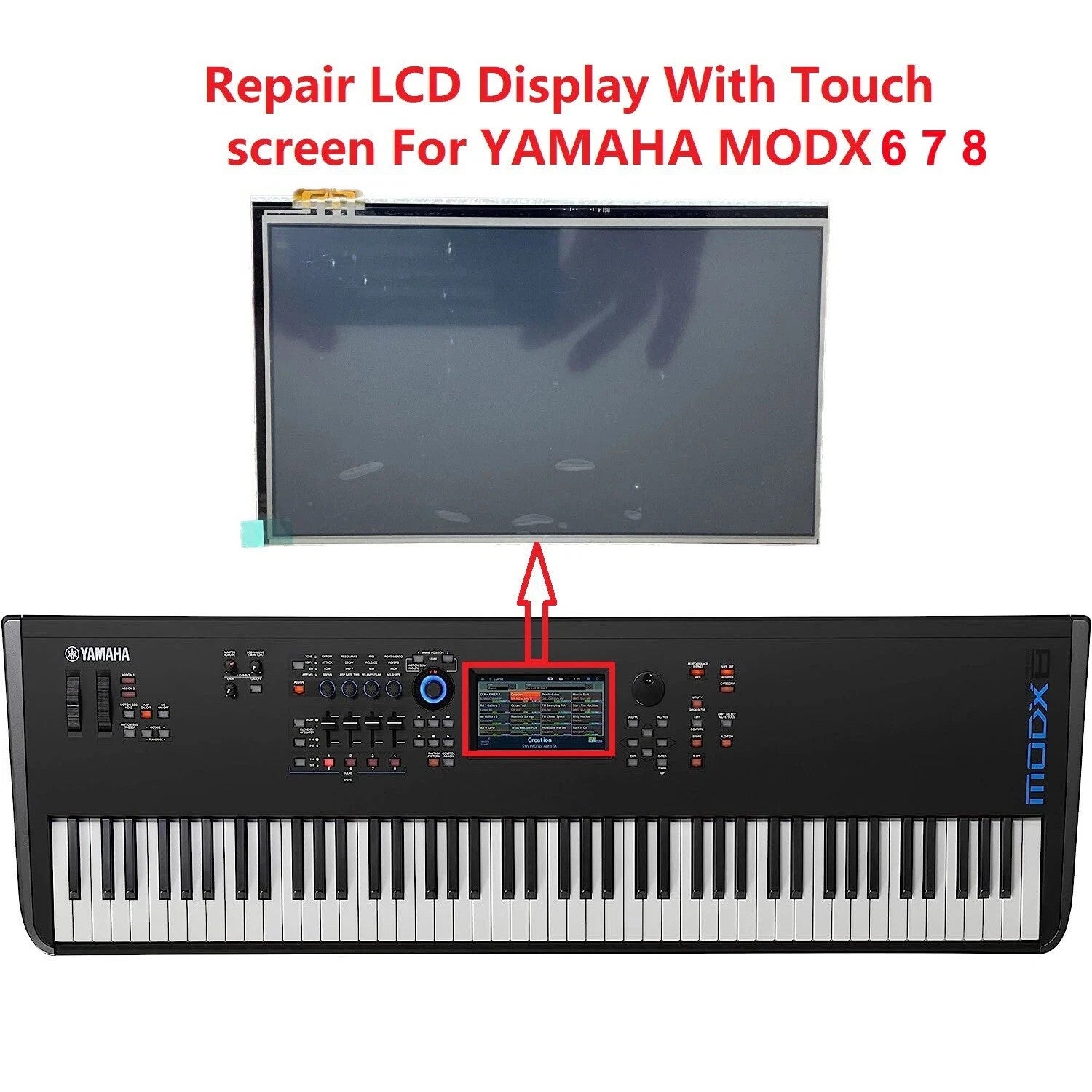 LCD Display With Touch Screen Digitizer For Yamaha MODX MODX6 MODX7 MODX8