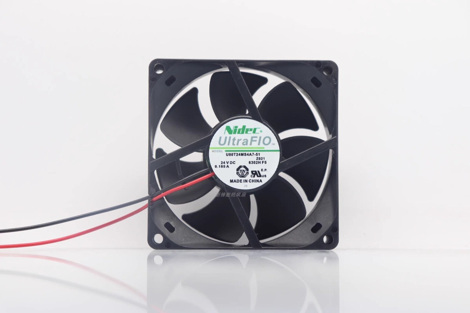Nidec U80T24MS4A7-51 24V 0.165A 8025 8CM 2-Wire Inverter Cooling Fan