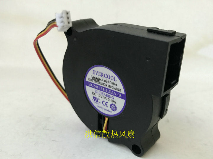 1pcs EVERCOOL EC5015L12EA-B 12V 0.10A 5CM 5015 Blower Cooling Fan 3pin