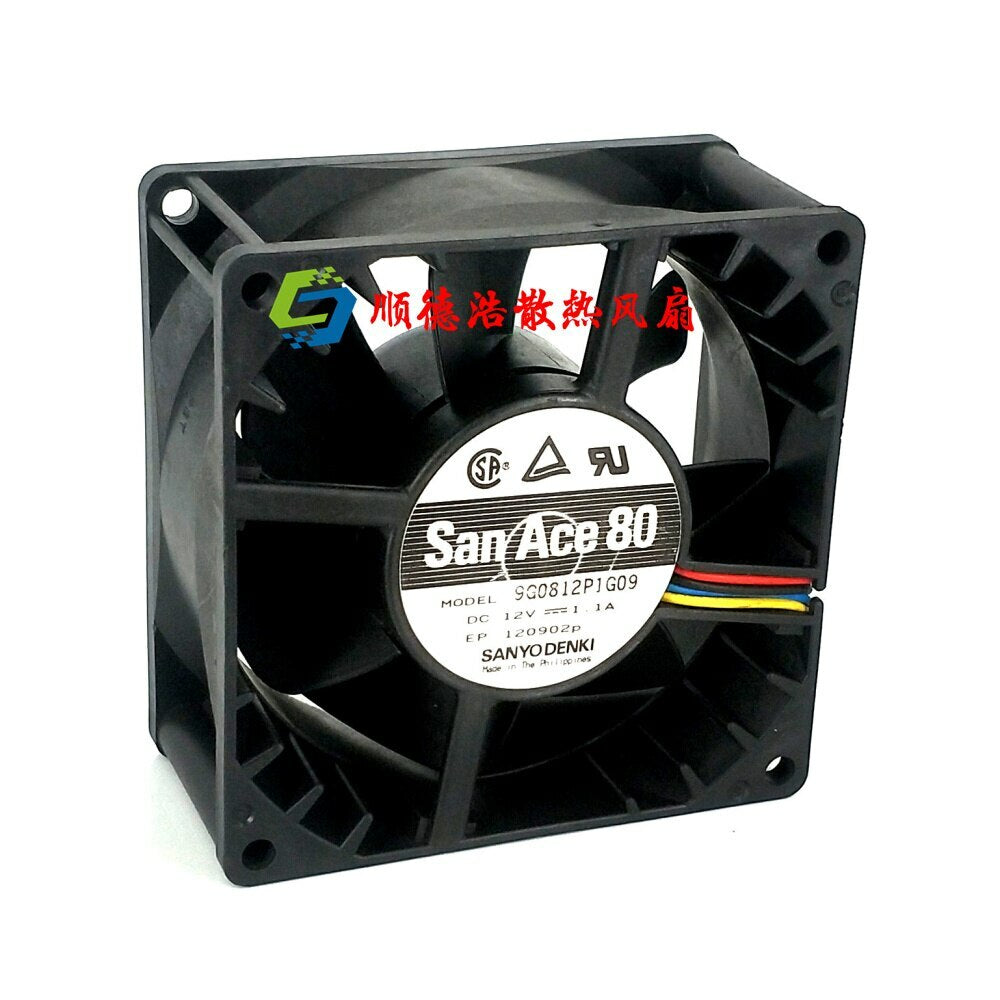 SANYO 9G0812P1G09 DC 12V 1.1A 80x80x38mm Server Square fan