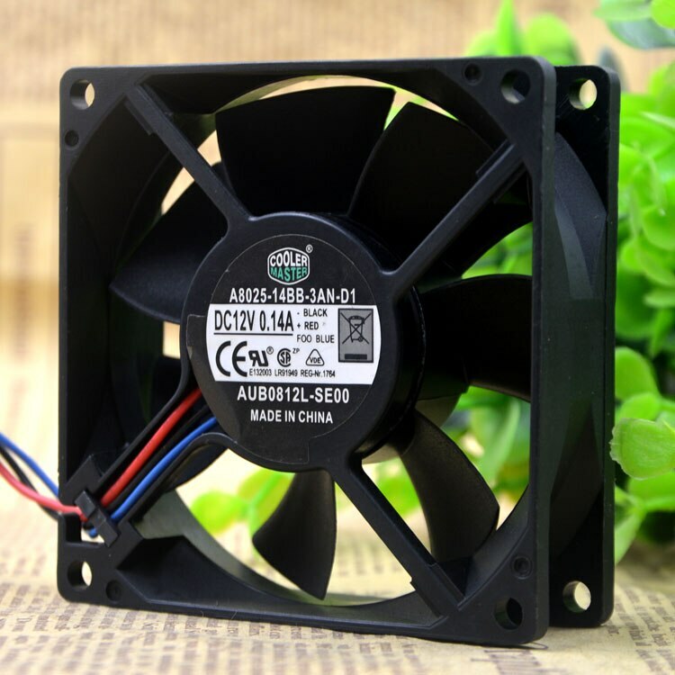 Cool Extreme Supreme A8025-14BB-3AN-D1 12V 0.14A AUB0812L-SE00 8CM Fan 3wires