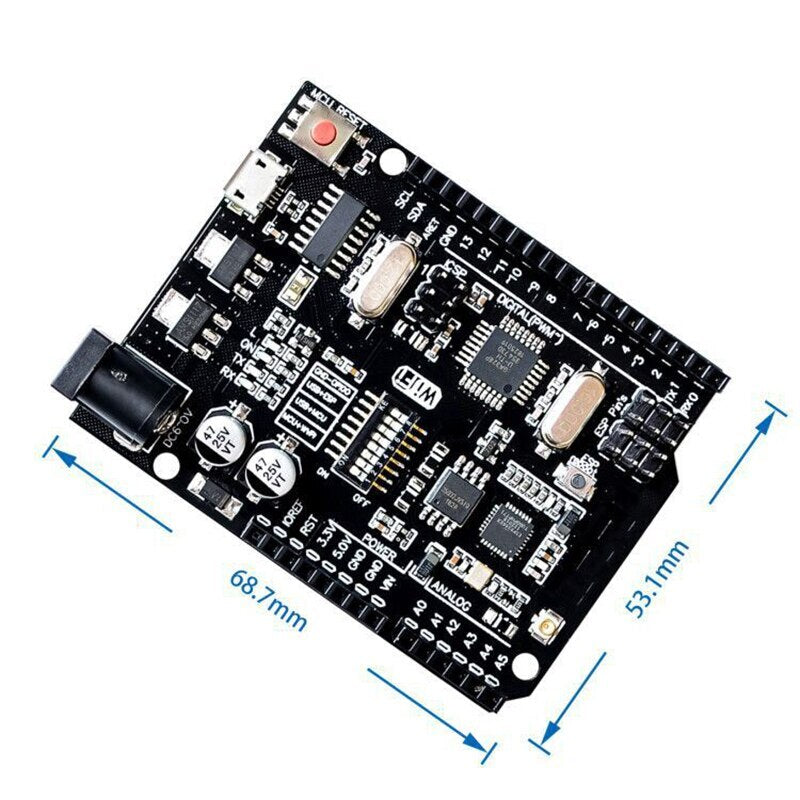 For UNO R3 + WiFi ATmega328P+ESP8266 (32Mb memory) USB-TTL CH340G