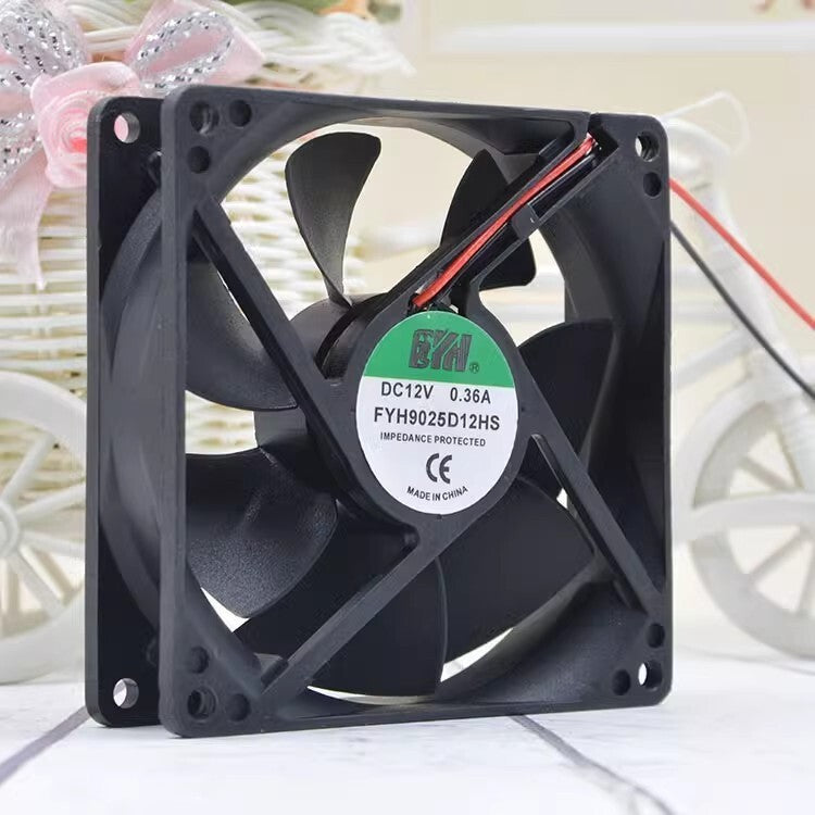 FYH FYH9025D12HS DC12V 0.36A 9225 9.2CM 2-wire cooling fan