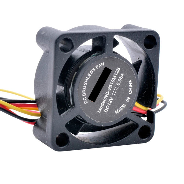 ND-2510M12B 25x25x10mm DC12V 0.05A 3 wires cooling fan