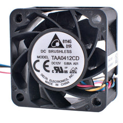 1pcs DELTA TAA0412CD 4cm 40mm 4020 DC12V 0.60A 4pin cooling fan