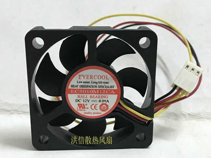 EVERCOOL EC5010M12CA DC12V 0.09A 50mm mute CPU fan 3pin