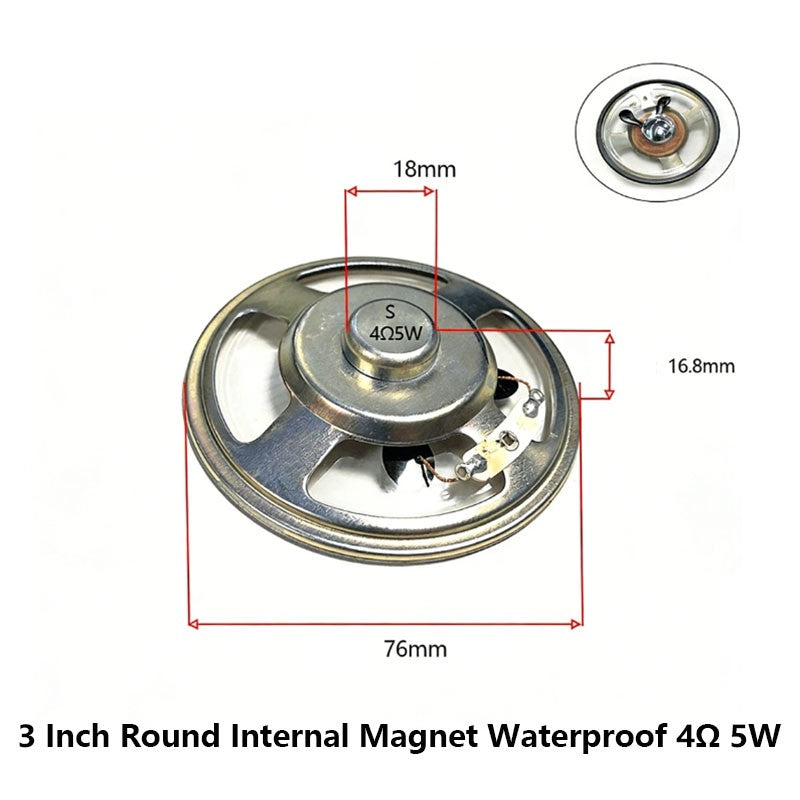 3 Inch 4Ω 8Ω 16Ohm 1W 2W 3W 5W 10W 20W Full-range Speaker Loudspeaker Waterproof
