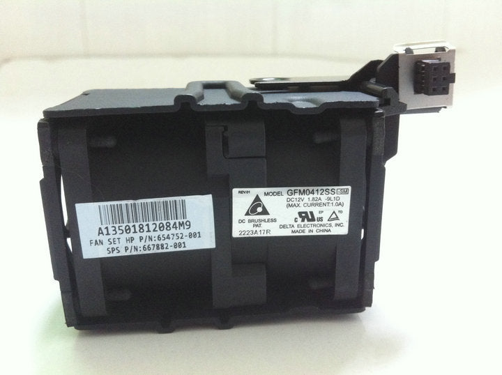 HP Hewlett Packard, Delta 654752-001, 667882-001, GFM0412SS Cooling Fan Assembly