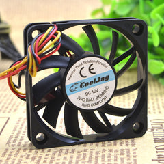 1 PCS EVERFLOW Fan R126010BU 6010 6CM DC 12V 0.35A 3 Pin