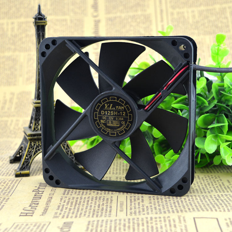 2pcsYate Loon D12SM-12 12V 0.30A 12025 12CM power supply fan