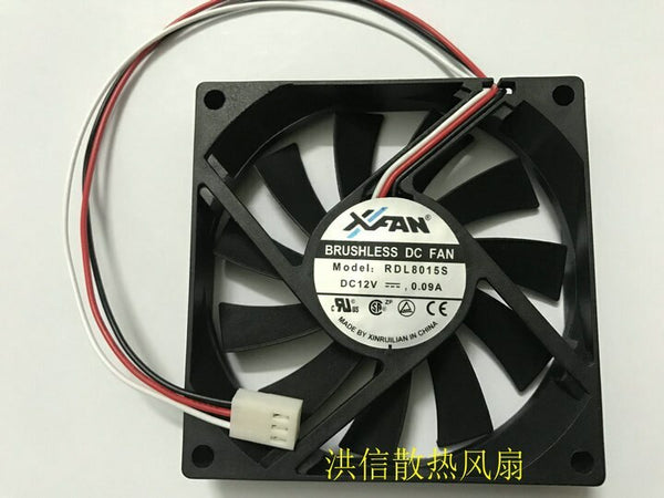 XFAN RDL8015S Server Cooling Fan DC 12V 0.09A 80x80x15mm 3-Wire