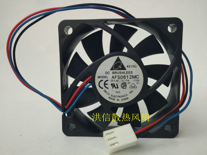 Delta 6015 AFS0612MC -F00 DC12V 0.17A 6CM 3pin CPU cooling fan