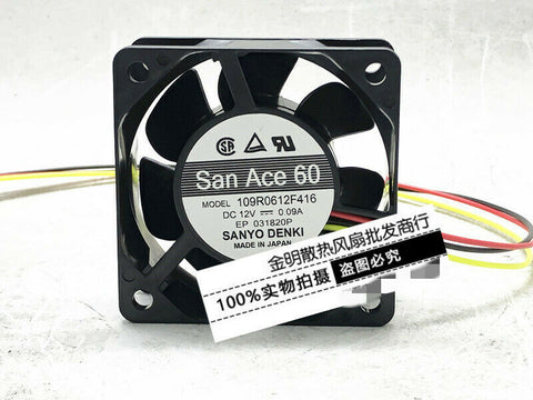1 pcs Sanyo 6025 6CM 109R0612F416 12V 0.09A power supply chassis cooling fan