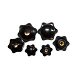 Thumb Screw Bolts Female Thread Black Round Fluted Clamping Knob M4 to M12