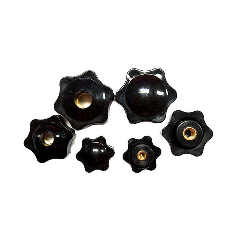 Thumb Screw Bolts Female Thread Black Round Fluted Clamping Knob M4 to M12