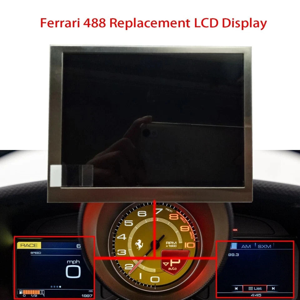 Color LCD Screen Display For Ferrari 488 Spider GTB LussoT Portofino Instrument