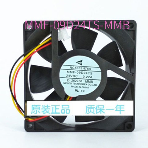 1 PCS MELCO FAN NC5332H76A MMF-09D24TS-MMB DC 24V 0.22A 92*92*25mm 3 Pin