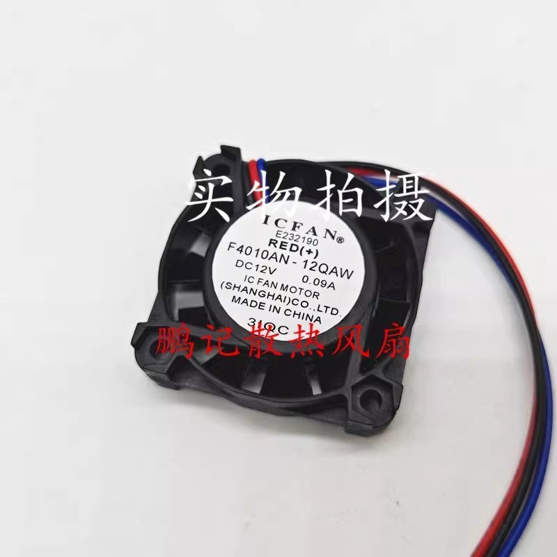 1PCS ICFAN F4010AN-12QAW DC 12V 0.09A 4010 3-Wire Cooling Fan