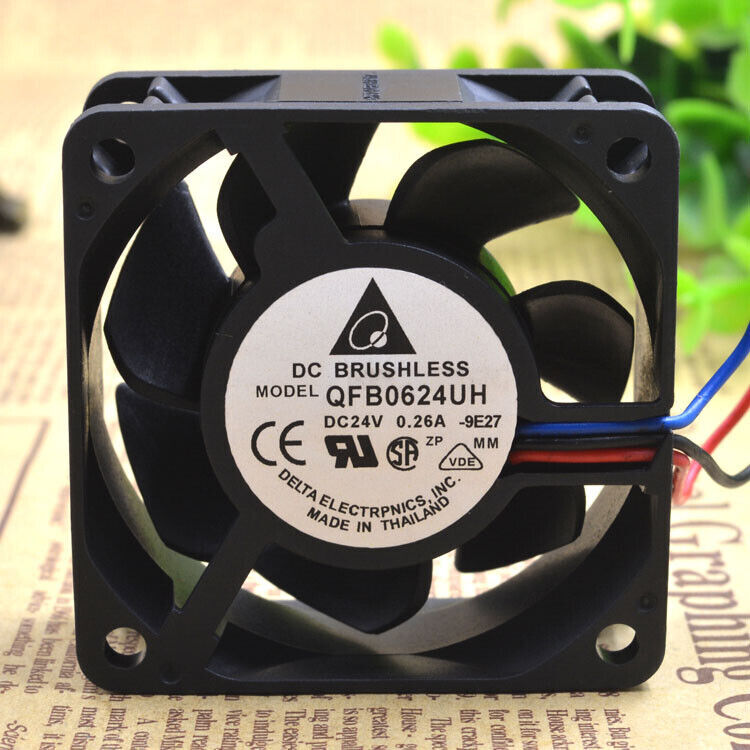For QFR0624UH 6025 6CM 24V 0.26A 3-wire Double ball High Volume Fan