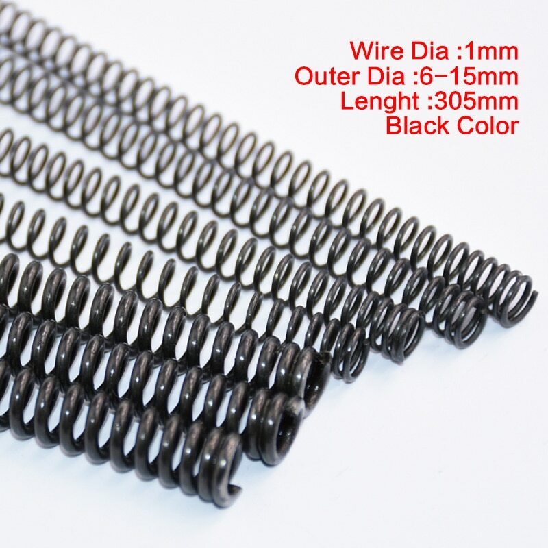 Compression Spring Manganese Steel 305mm Pressure Spring Wire Dia 1mm OD 6-15mm
