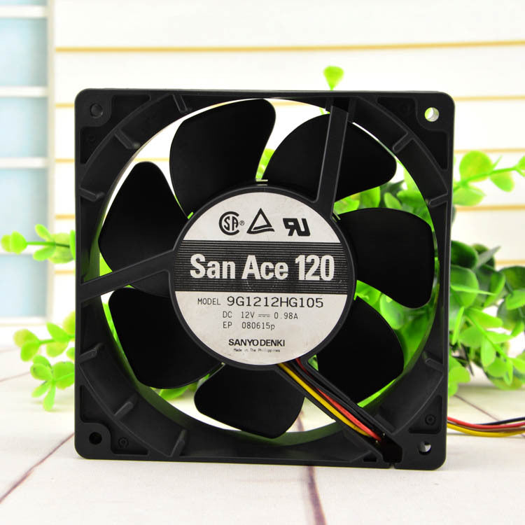 Sanyo San Ace 9G1212HG105 12V 0.98A DC Square 120mm 4-pin dual ball bearing Fan
