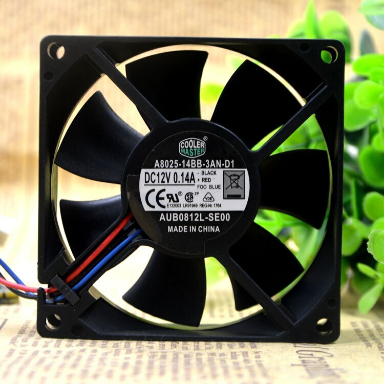 Cool Extreme Supreme A8025-14BB-3AN-D1 12V 0.14A AUB0812L-SE00 8CM Fan 3wires