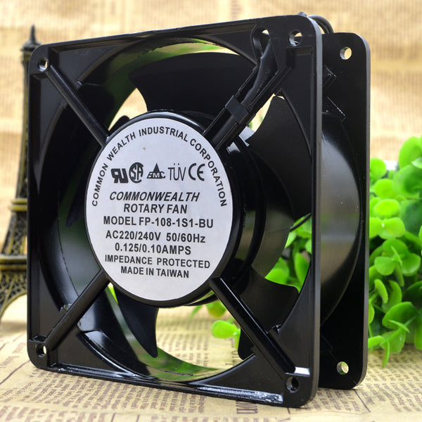 1 PCS COMMONWEALTH Rotary Fan FP-108-1 S1-BU AC 220V 12038 12CM 2 Wire