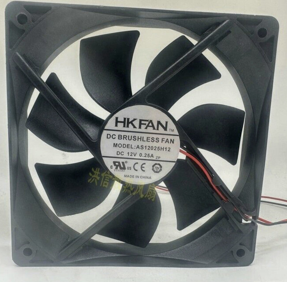 1PCS BRAND NEW HK FAN AS12025H12 DC12V 0.25A 2-WIRE COOLING FAN 120*120*25MM
