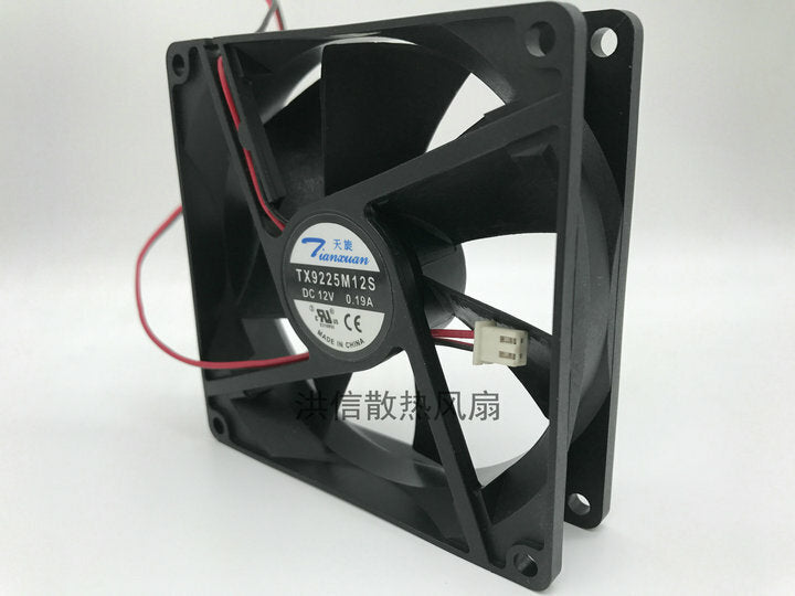 TX9225M12S 12V 0.19A 90*90*25MM 9CM 2Pin Cooling Fan
