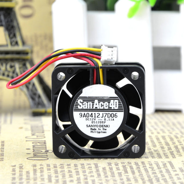 Sanyo 9A0412J7D06 fan DC12V 0.11A 40*40*15mm 4cm 3pin