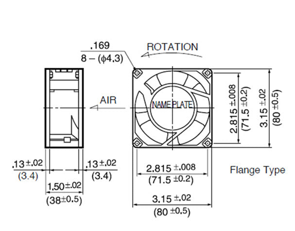 SNSHENG SA8038B2H AC220-240V 14W 0.11A 8CM 8038 cabinet silent fan