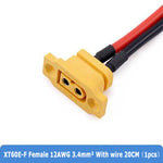 XT60E-F XT60E Female Plug Connector XT60H Male Bullet Plug With 12AWG 20cm Wire