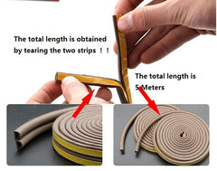 10M Self Adhesive Doors Windows Foam Seal Strip Soundproof Collision Rubber Seal