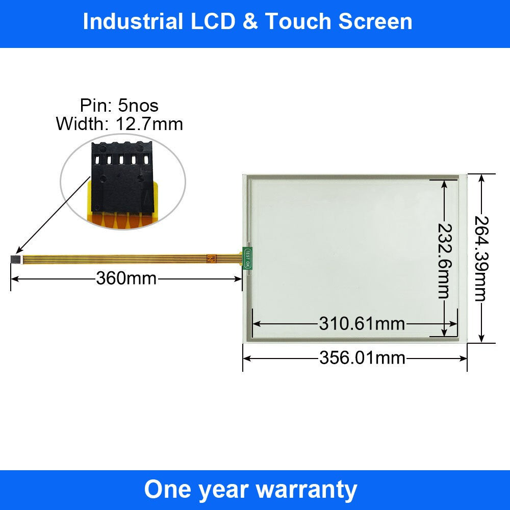 Touch Screen Panel for E743468 SCN-AT-FLT15.1-001-0H1-R 362740-9122 TFT-068