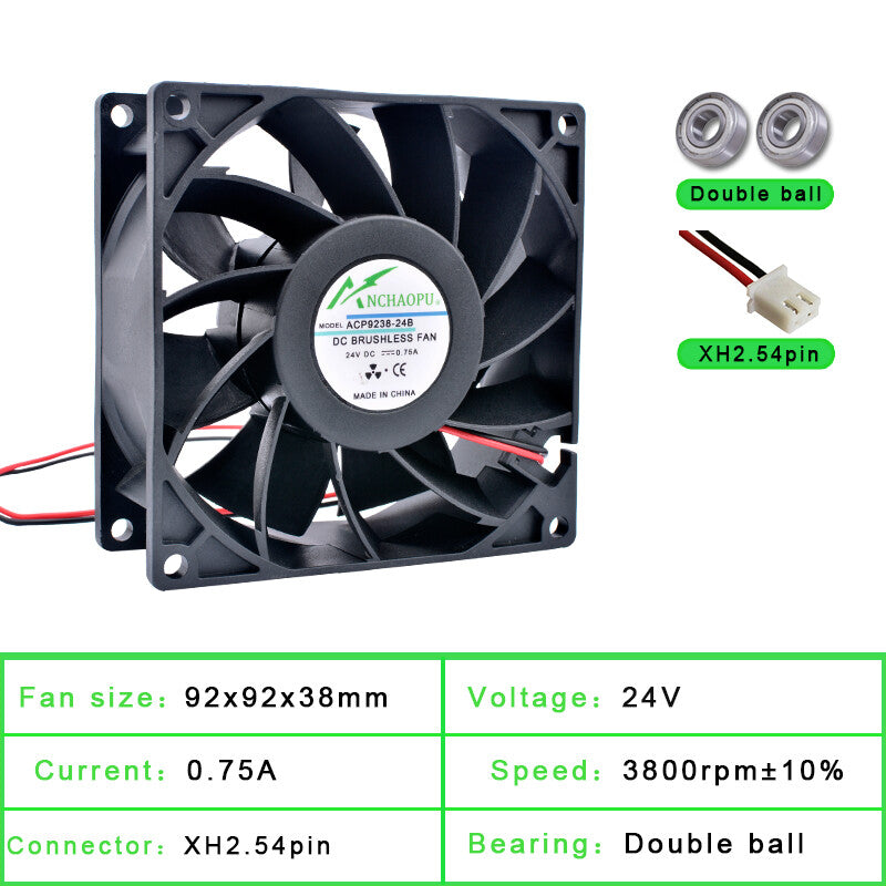 ACP9238-24B 92mm fan DC24V 0.75A 2 lines cooling fan for inverter power supply