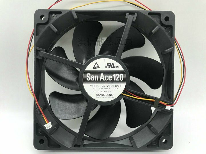 1PC Sanyo 9S1212H4D03 12V 0.39A 12CM large air volume silent cooling fan