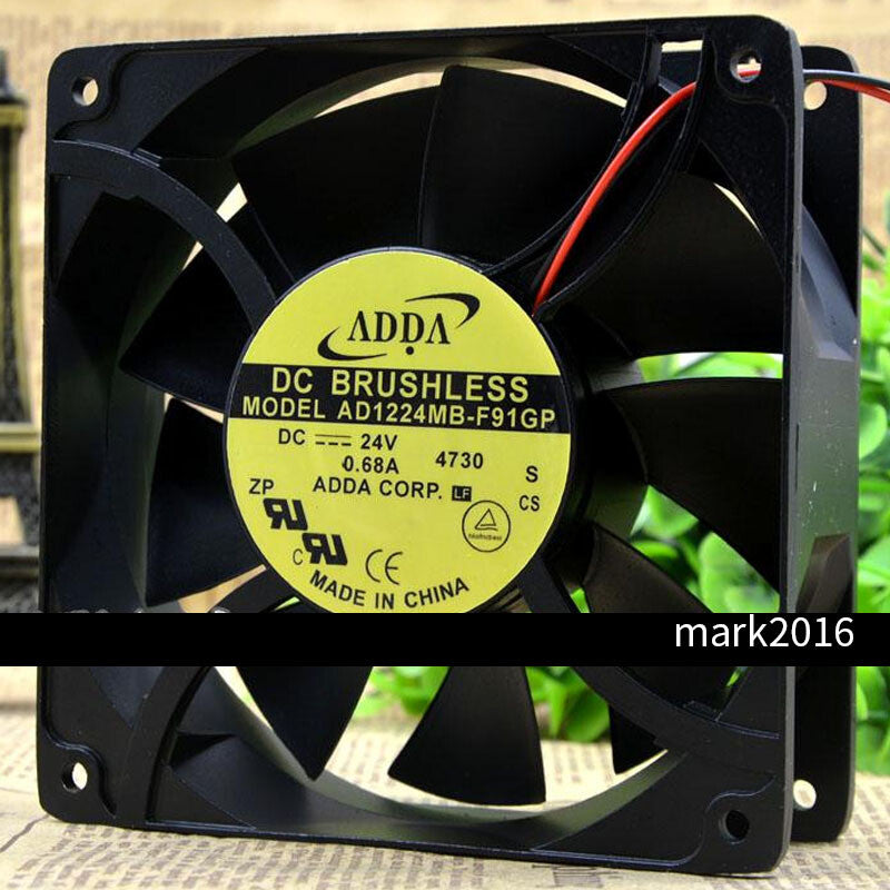 ADDA AD1224MB-F91GP DC 24V 0.68A 12038 12CM 120*120*38mm 2 Wires Cooling Fan
